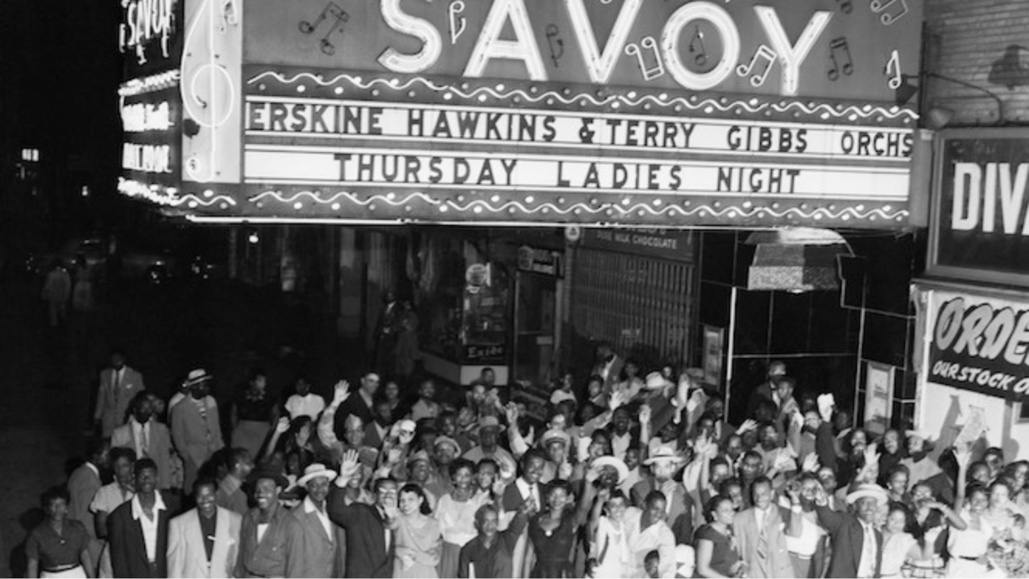 Savoy Ballroom in NYC, iconic Harlem jazz club known for swing music and cultural impact during the jazz era